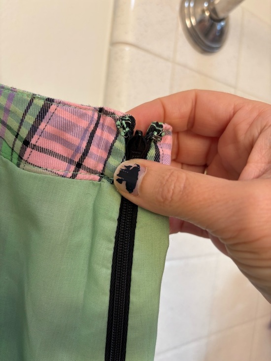 bp Pleated Plaid Mini Skirt Size XL Green Pink Y2K Preppy School Sorority NWT - Picture 3 of 9